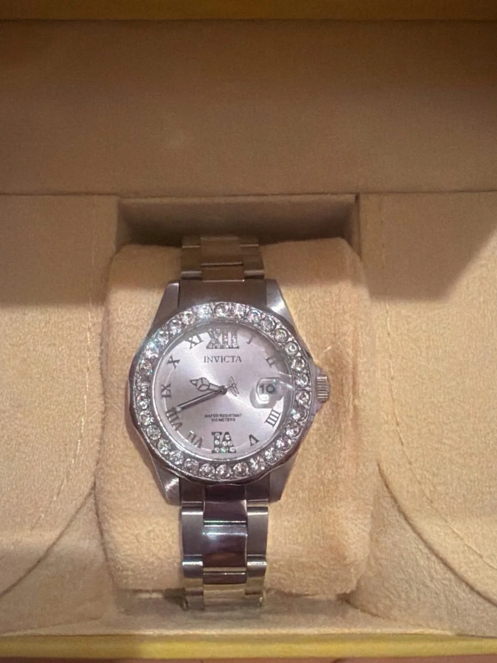 Invicta Silver-Tone Stainless Steel Watch with diamonds - Silver